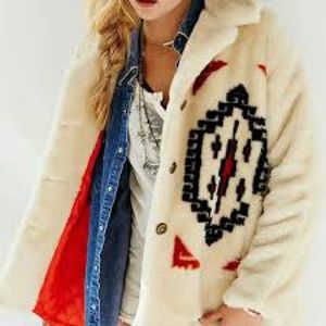 Ecote Western Tribal Faux Fur Coat S